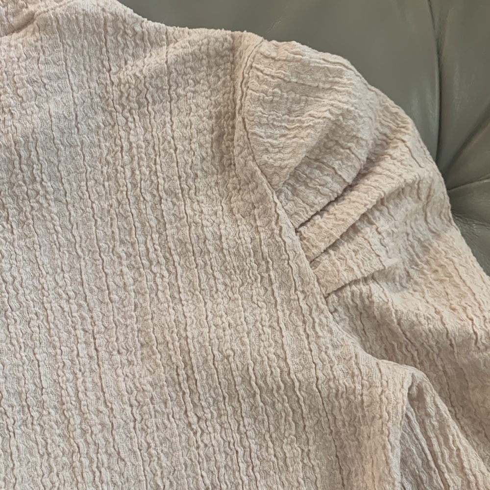 Free People Ela Puff sleeve Turtleneck top in taupe - Picture 4 of 9